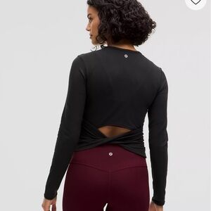 lululemon athletica Black Twist Back Long Sleeve Top
